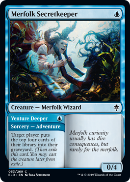 【Foil】(053)《マーフォークの秘守り/Merfolk Secretkeeper》[ELD] 青C