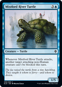 【Foil】(056)《ミストフォードの亀/Mistford River Turtle》[ELD] 青C