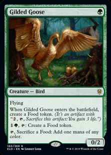 【Foil】■プレリリース■《金のガチョウ/Gilded Goose》[ELD-PRE] 緑R