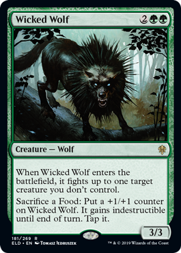 【Foil】(181)《意地悪な狼/Wicked Wolf》[ELD] 緑R