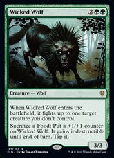 【Foil】■プレリリース■《意地悪な狼/Wicked Wolf》[ELD-PRE] 緑R