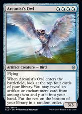 【Foil】(206)《秘儀術師のフクロウ/Arcanist's Owl》[ELD] 金U