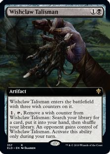 【Foil】(357)■拡張アート■《願い爪のタリスマン/Wishclaw Talisman》357 [ELD-BF] 黒R