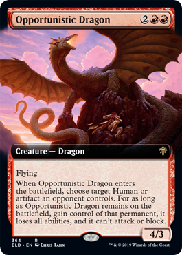【Foil】(364)■拡張アート■《日和見ドラゴン/Opportunistic Dragon》364 [ELD-BF] 赤R