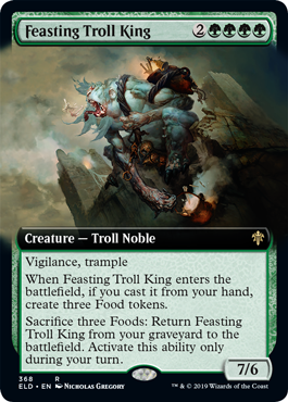 (368)■拡張アート■《貪るトロールの王/Feasting Troll King》[ELD-BF] 緑R