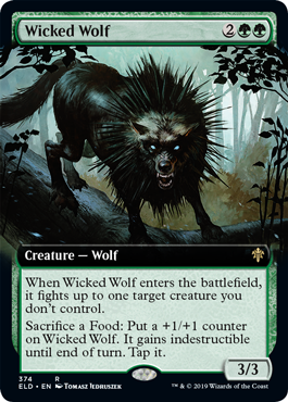 【Foil】(374)■拡張アート■《意地悪な狼/Wicked Wolf》374 [ELD-BF] 緑R