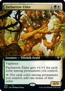 【Foil】(380)■拡張アート■《フェイ庄の古老/Faeburrow Elder》380 [ELD-BF] 金R