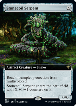 (385)■拡張アート■《石とぐろの海蛇/Stonecoil Serpent》[ELD-BF] 茶R