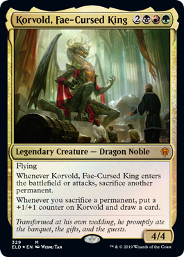 【Foil】(329)《フェイに呪われた王、コルヴォルド/Korvold, Fae-Cursed King》[ELD] 金R