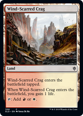 (308)《風に削られた岩山/Wind-Scarred Crag》[ELD] 土地C