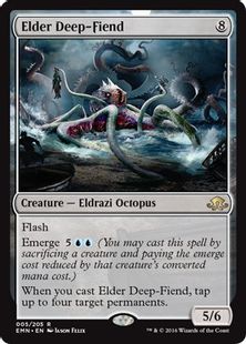 【Foil】■プレリリース■《老いたる深海鬼/Elder Deep-Fiend》[EMN-PRE] 無R