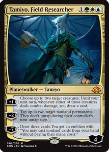 【Foil】■プレリリース■《実地研究者、タミヨウ/Tamiyo, Field Researcher》[EMN-PRE] 金R