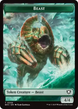 (006/007)《ビースト(4/4)+エレメンタル(緑)トークン/Beast (4/4)+Elemental Token》[EOC] 緑/緑