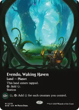 【Foil】(279)■ボーダーレス■《目覚めの安息地、エヴェンド/Evendo, Waking Haven》[EOE-BF] 土地R