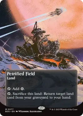 (077)■ボーダーレス■《石化した原野/Petrified Field》[EOS] 土地R