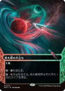 MTG FUT 燃え柳の木立ち　foil ギャラクシー・Foil】(152)□ボーダーレス□《燃え柳の木立ち