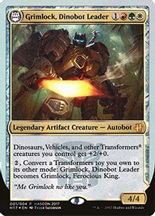 【Foil】《Grimlock, Dinobot Leader》/《Grimlock, Ferocious King》[HASCON2017] 金R