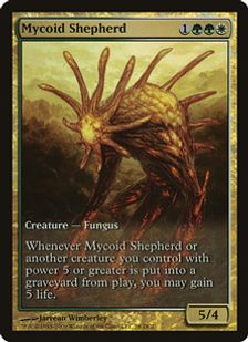 【Foil】■テキストボックスレス■《茸の番人/Mycoid Shepherd》(ゲームデー)[その他プロモ] 金