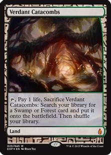 【Foil】《新緑の地下墓地/Verdant Catacombs》[EXP] 土地R