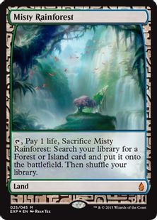 【Foil】《霧深い雨林/Misty Rainforest》[EXP] 土地R