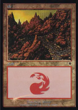 Foil】(346)《山/Mountain》(裏面印刷ミス)[エラーカード] 土地