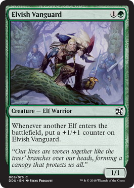 《エルフの先兵/Elvish Vanguard》[EvI/DDU] 緑C