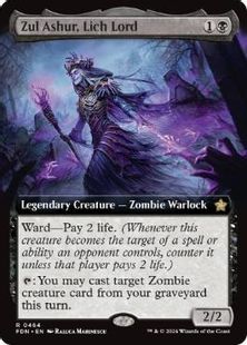 【Foil】(464)■拡張アート■《死者の王、ザル・アシュール/Zul Ashur, Lich Lord》[FDN-BF] 黒R