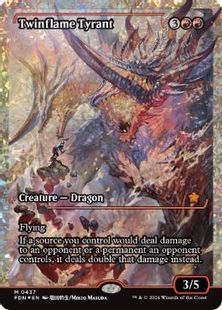 【フラクチャー・Foil】(437)■ショーケース■《双炎の暴君/Twinflame Tyrant》[FDN-BF] 赤R