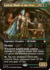 【Foil】(349)■ボーダーレス■《エルフの刃、ラスリル/Lathril, Blade of the Elves》[FDN-BF] 金R