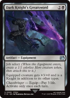 【Foil】(095)《「暗黒騎士」の両手剣/Dark Knight's Greatsword》[FIN] 黒U