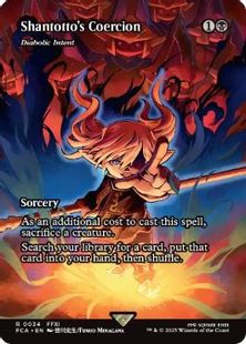 【Foil】(034)■ショーケース■《シャントットの強要/Shantotto's Coercion》/《悪魔の意図/Diabolic Intent》[FCA] 黒R
