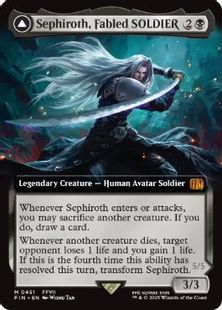 【Foil】(451)■拡張アート■《威名のソルジャー、セフィロス/Sephiroth, Fabled SOLDIER》/《片翼の天使、セフィロス/Sephiroth, One-Winged Angel》[FIN-BF] 黒R