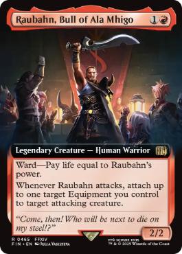 【Foil】(465)■拡張アート■《アラミゴの猛牛、ラウバーン/Raubahn, Bull of Ala Mhigo》[FIN-BF] 赤R