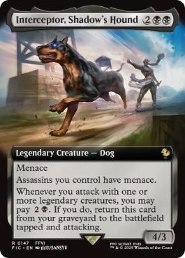 (147)■拡張アート■《シャドウの愛犬、インターセプター/Interceptor, Shadow's Hound》[FIC] 黒R