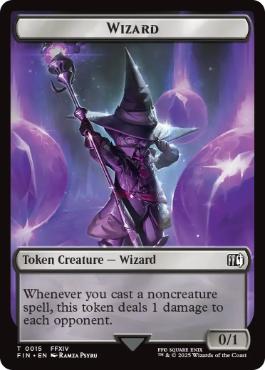 (015/007)《ウィザード+英雄トークン/Wizard+Hero Token》[FIN] 黒/無