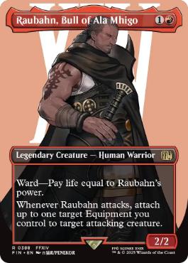 【Foil】(388)■ボーダーレス■《アラミゴの猛牛、ラウバーン/Raubahn, Bull of Ala Mhigo》[FIN-BF] 赤R