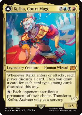(231)《人造魔導士、ケフカ/Kefka, Court Mage》/《破壊の化身、ケフカ/Kefka, Ruler of Ruin》[FIN] 金R