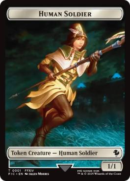 【サージ・Foil】(001/032)《人間・兵士+英雄トークン/Human Soldier+Hero Token》[FIC] 白/無