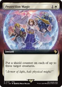 【Foil】(107)■拡張アート■《守護魔法「プロテス」/Protection Magic》[FIC] 白R
