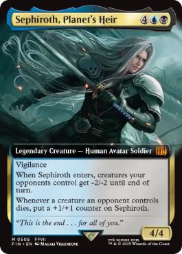 【Foil】(505)■拡張アート■《星の継承者、セフィロス/Sephiroth, Planet's Heir》[FIN-BF] 金R