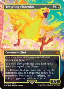 【ネオンインク・Foil】(551a)■ボーダーレス■《旅するチョコボ/Traveling Chocobo》(黄)[FIN-BF] 緑R