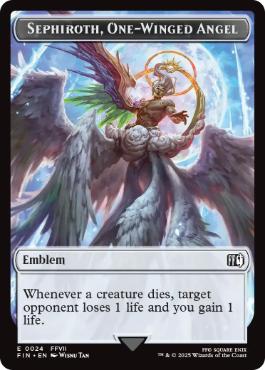 (024/012)《紋章（片翼の天使、セフィロス）+ロボット・戦士トークン/Emblem Sephiroth, One-Winged Angel+Robot Warrior Token》[FIN] 紋章/青