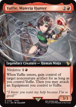 (158)■拡張アート■《マテリアハンター、ユフィ/Yuffie, Materia Hunter》[FIC] 赤R