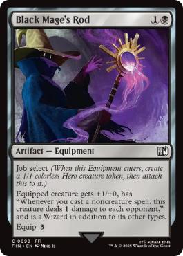 【Foil】(090)《「黒魔術士」の杖/Black Mage's Rod》[FIN] 黒C