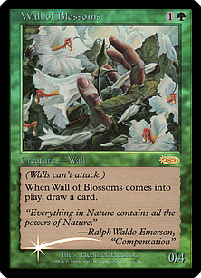 【Foil】《花の壁/Wall of Blossoms》(FNM)[DCIマーク] 緑U