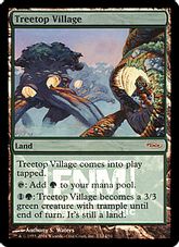 【Foil】《樹上の村/Treetop Village》(FNM)[DCIマーク] 土地U