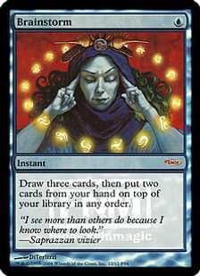 【Foil】《渦まく知識/Brainstorm》(FNM)[DCIマーク] 青