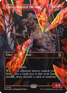 ファセット・Foil】(456)□ボーダーレス□《呪い傷の悪魔/Curse-Marred