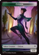 【Foil】(011/016)《市民+ファイレクシアン・ダニトークン/Citizen+Phyrexian Mite Token》[FRC] 金/茶