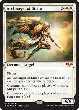 【Foil】《敵対の大天使/Archangel of Strife》[FtV:Angels] 白R